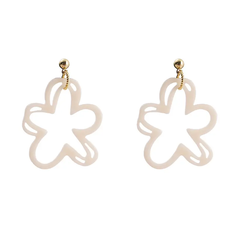 Hollow White Flower Earrings for Women Wholesale - Image 5