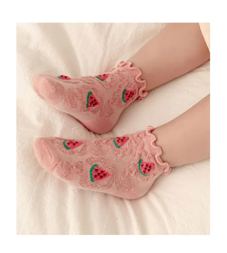 Baby Fruit Mesh Socks Light Green Cartoon Embroidered — feature 8