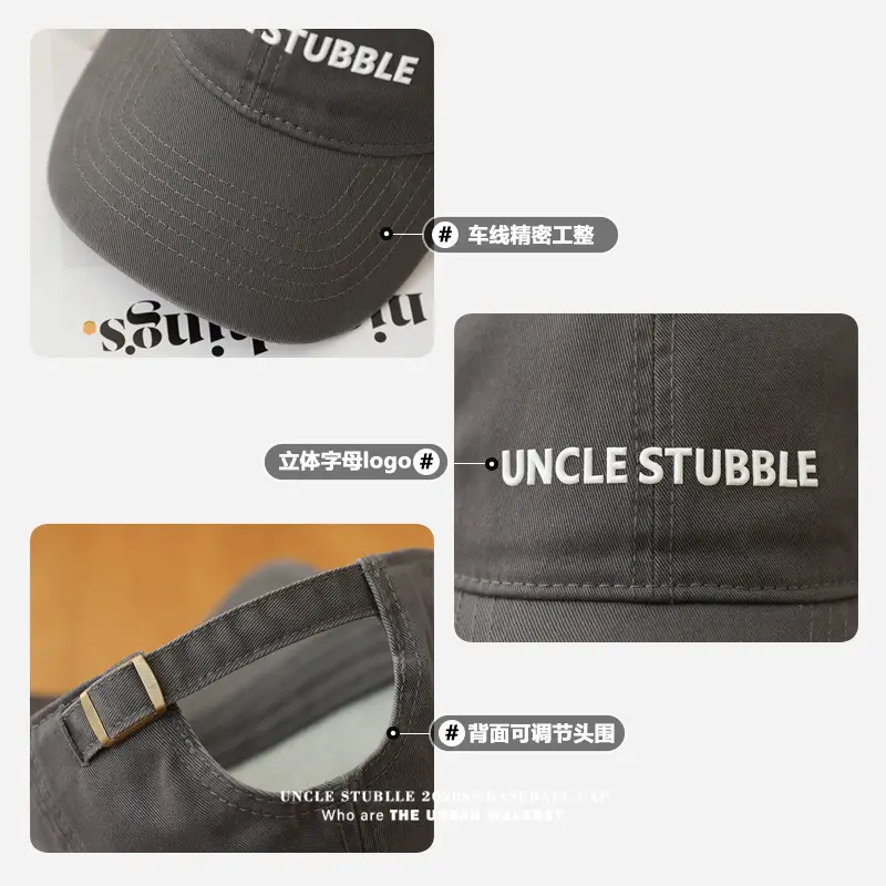 Uncle Stubble Black Baseball Cap Winter All Season