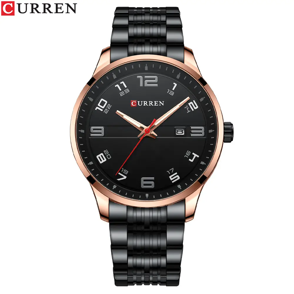 Men's Quartz Watch Steel Band Grey Dial Waterproof - Image 3