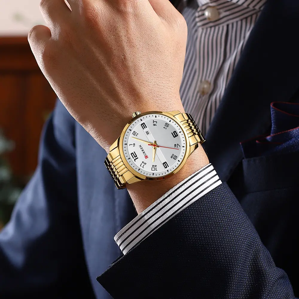 Men's Quartz Watch Steel Band Grey Dial Waterproof — feature 16