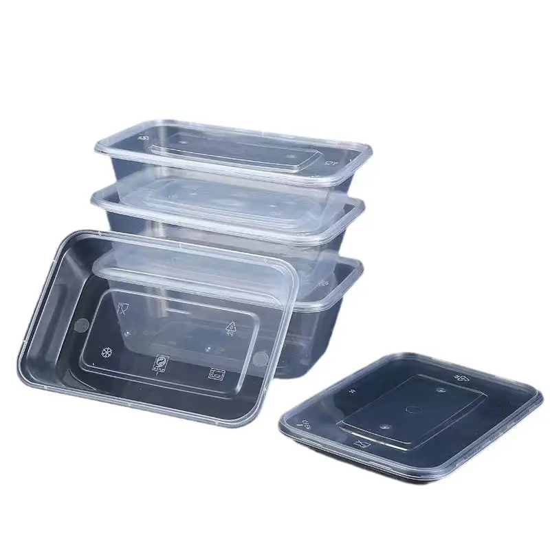Thickened Disposable Lunch Box Rectangular Black Plastic