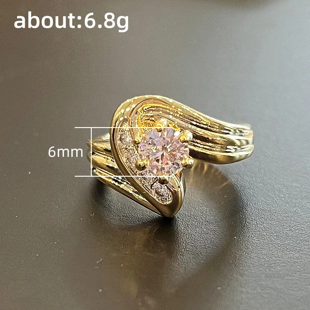 Twisted Zircon Women's Ring Gold Plated - Image 5