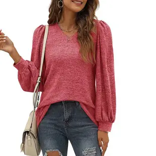 2022 Amazon Autumn T-Shirt U-Collar Sleeve Casual Loose — feature 13