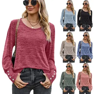 2022 Amazon Autumn T-Shirt U-Collar Sleeve Casual Loose — feature 6
