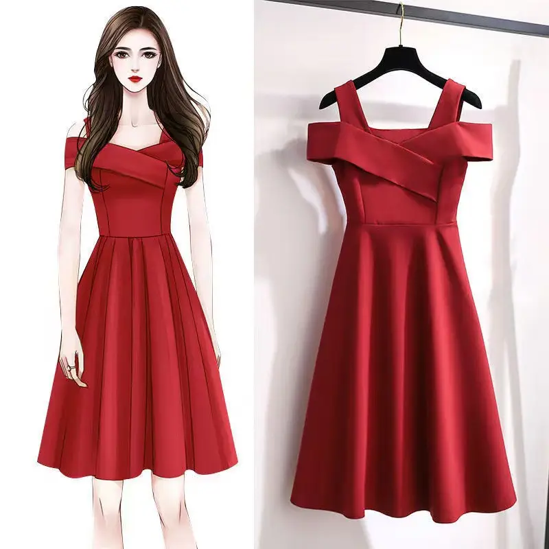 Black Fat Girl Slimming Waist Skirt Dress - Image 5