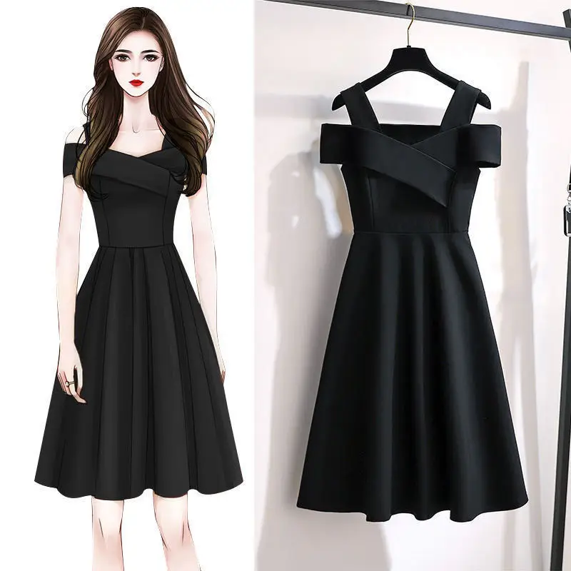 Black Fat Girl Slimming Waist Skirt Dress - Image 7