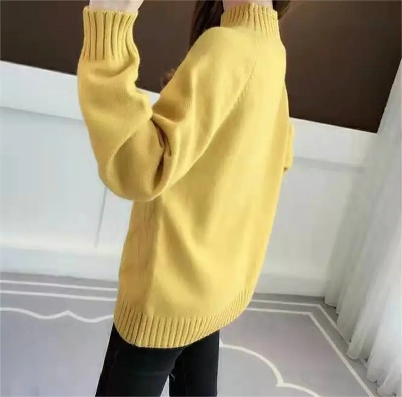 Women Knitted Half Turtleneck Sweater 2022 Winter - Image 11