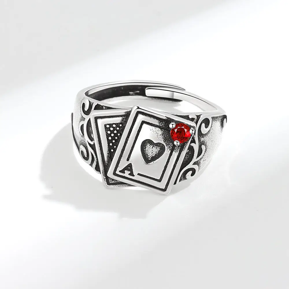 Korean Style Ring with Red Peach Design