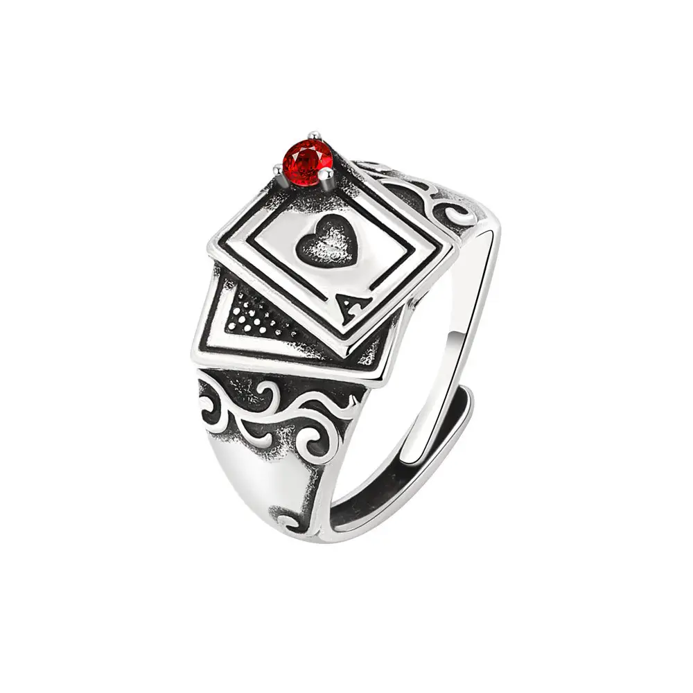 Korean Style Ring with Red Peach Design