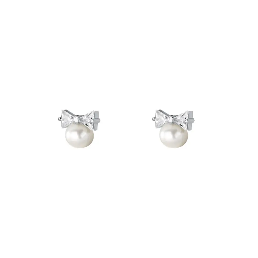S925 Sterling Silver Bow Pearl Earrings for Women - Image 7