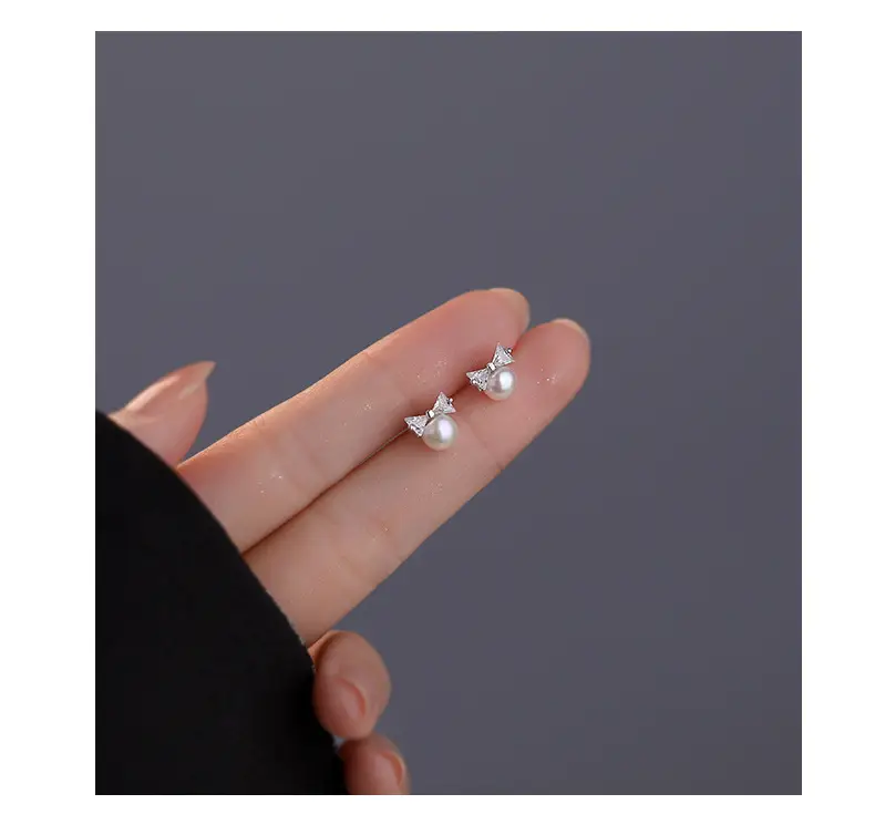 S925 Sterling Silver Bow Pearl Earrings for Women — feature 31
