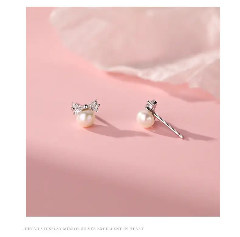 S925 Sterling Silver Bow Pearl Earrings for Women — feature 33