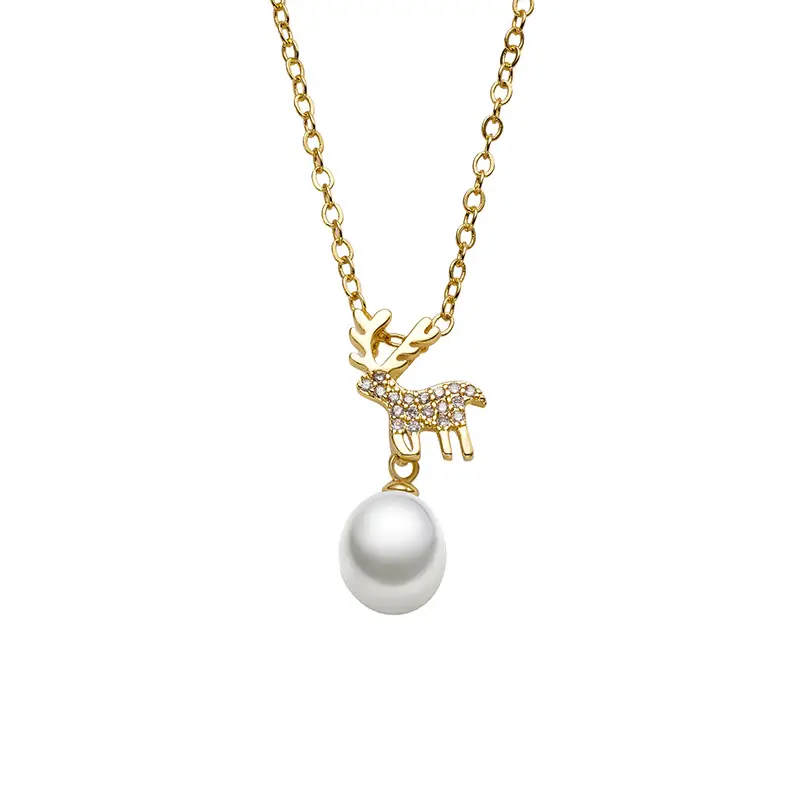 Little Elk DIY Pendant with Diamond & Pearl Necklace - Image 5