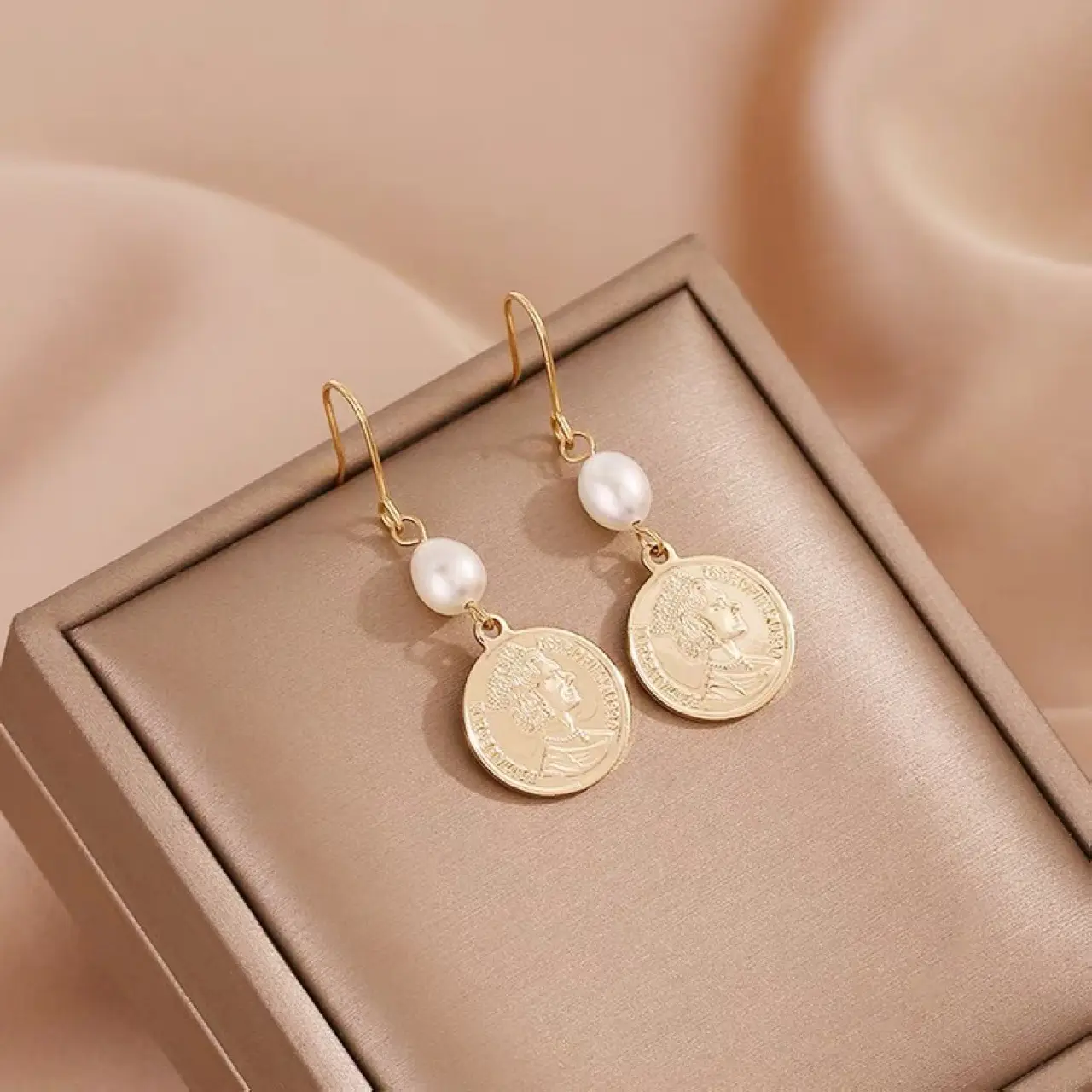 Gold Plated Pearl Earrings for Women