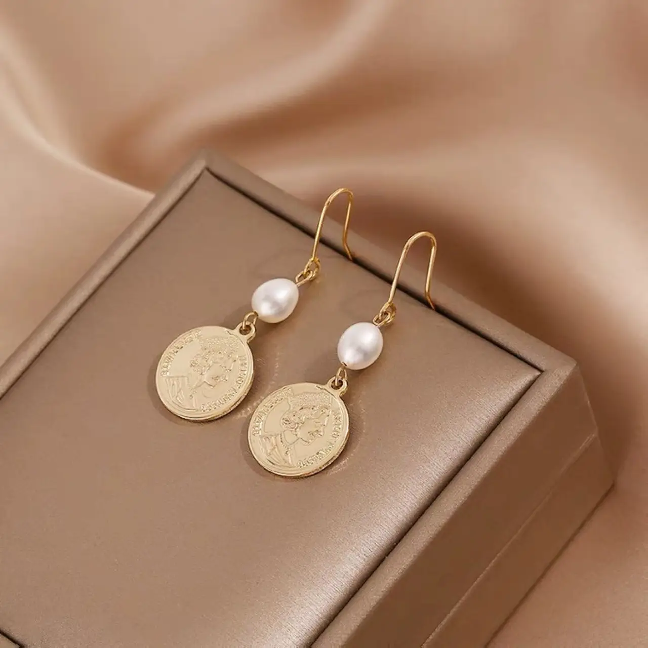 Gold Plated Pearl Earrings for Women