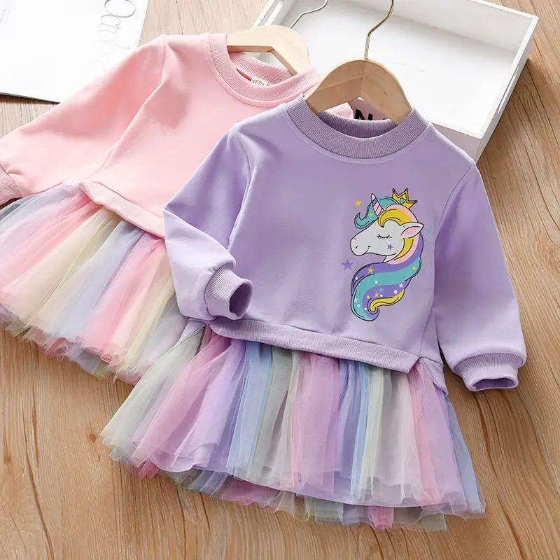 Pink Unicorn Graphic Baby Skirt Set for Girls - Image 4