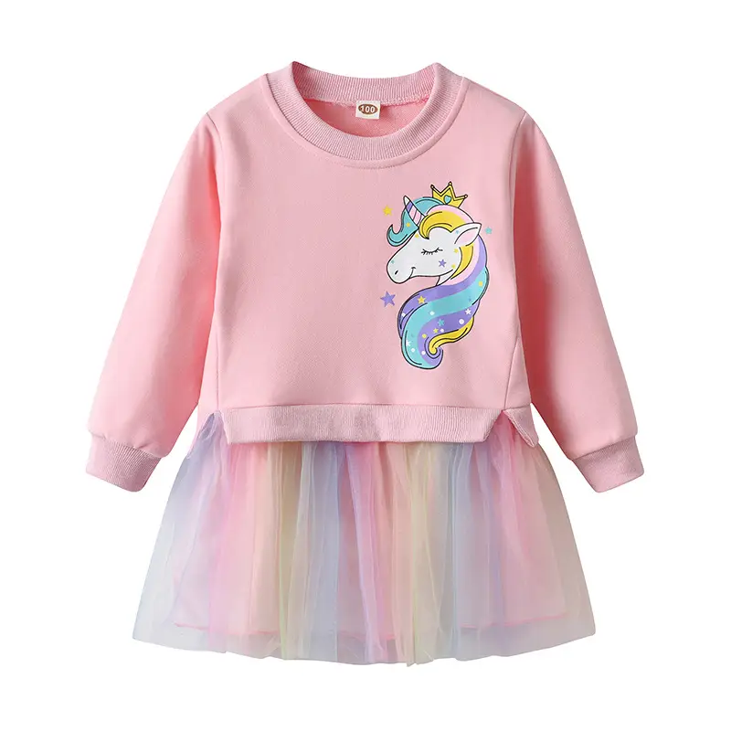 Pink Unicorn Graphic Baby Skirt Set for Girls - Image 7
