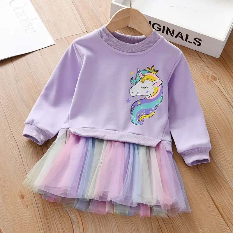 Pink Unicorn Graphic Baby Skirt Set for Girls - Image 2