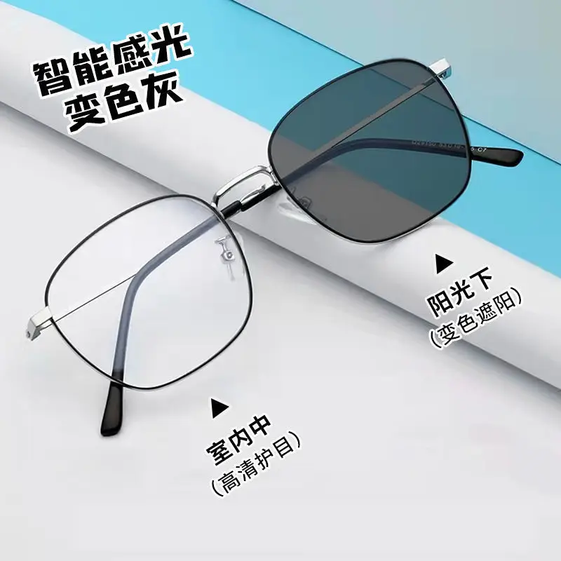 Men Color-Changing Sunglasses with Blue Lenses & Black Frame - Image 12