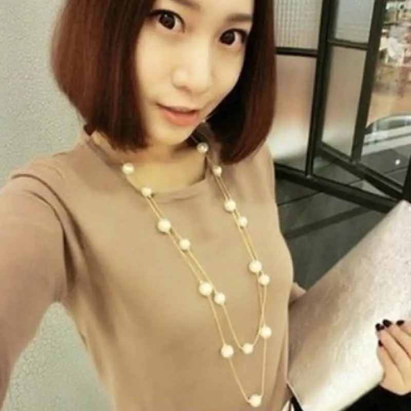 Korean Style Pearl Chain Necklace for Women - Image 6