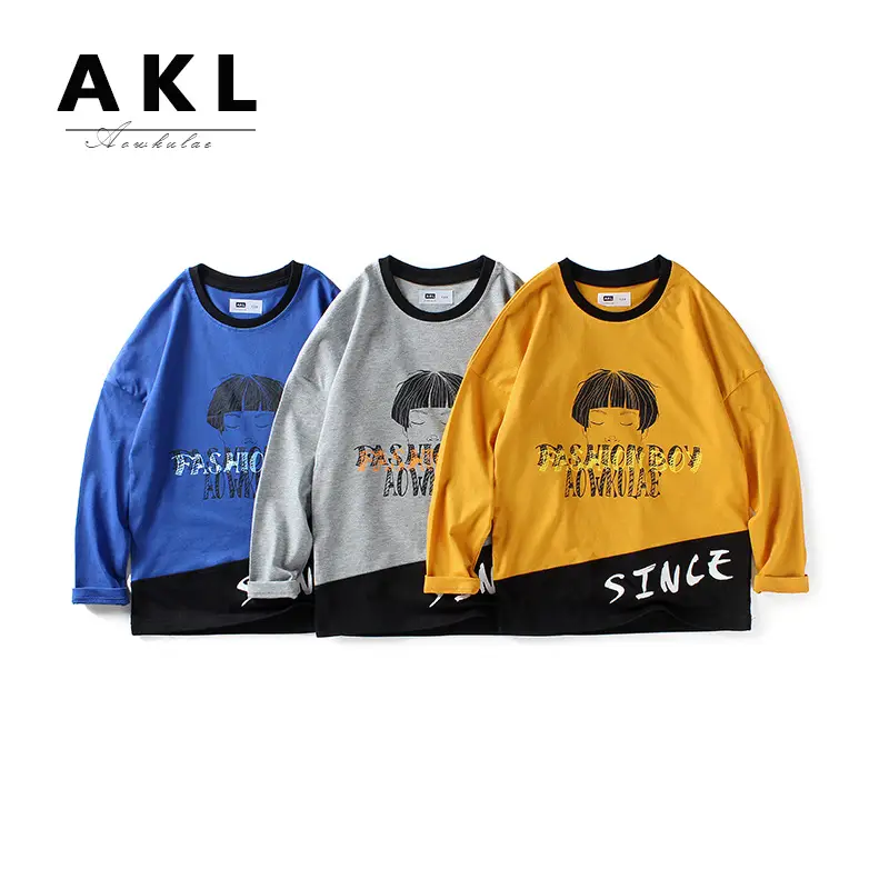 Blue Fashion Boy Sweatshirt for Boys Long Sleeve Printed - Image 3