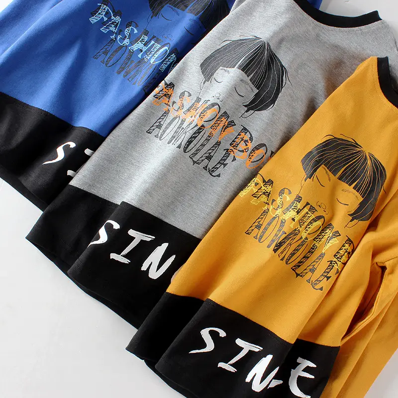 Blue Fashion Boy Sweatshirt for Boys Long Sleeve Printed - Image 4