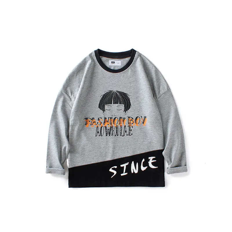 Blue Fashion Boy Sweatshirt for Boys Long Sleeve Printed - Image 2