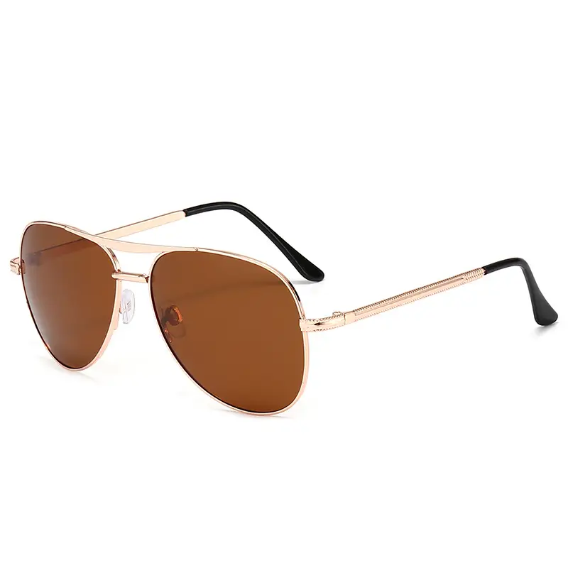 Men Polarized Sunglasses Gold Frame Brown Tint - Image 4
