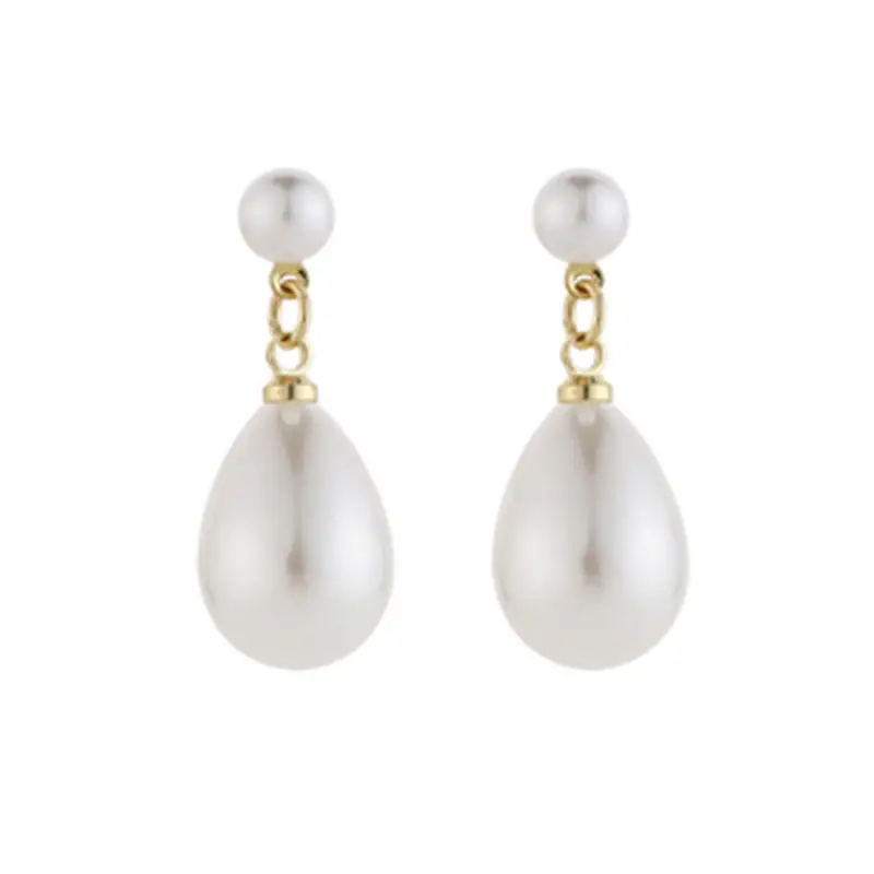 Vintage Pearl Earrings for Women Luxury Gold Plated