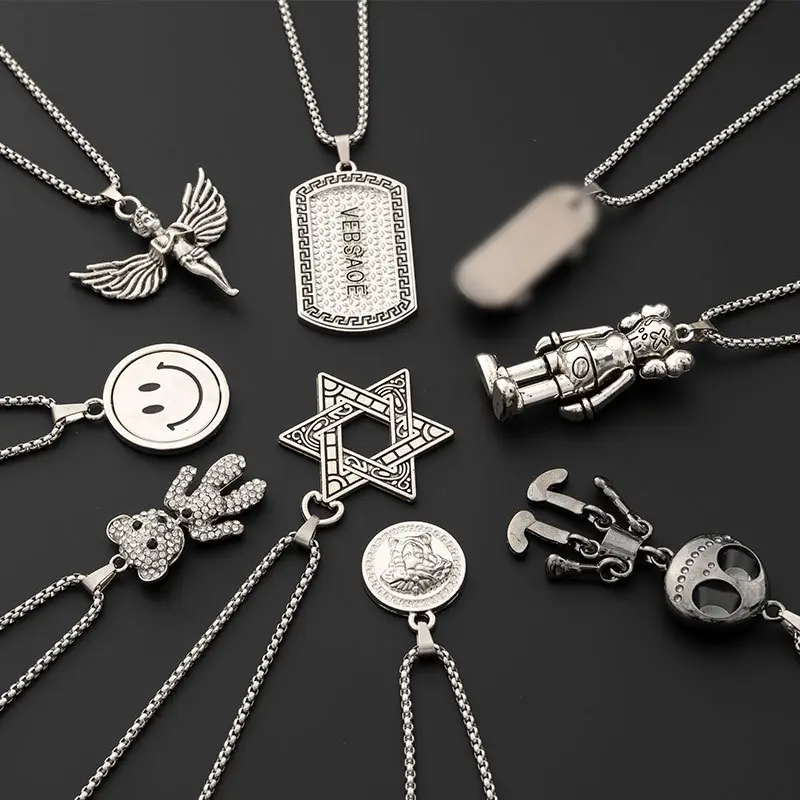 Hip-Hop Six-Pointed Star Titanium Steel Necklace for Men Women - Image 61