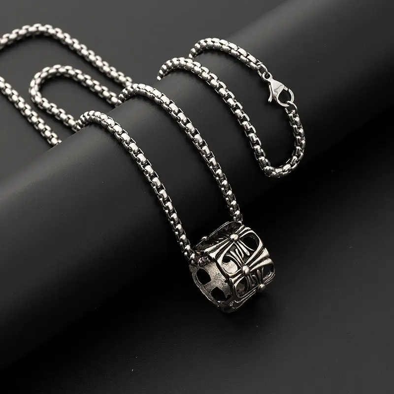 Hip-Hop Six-Pointed Star Titanium Steel Necklace for Men Women - Image 24