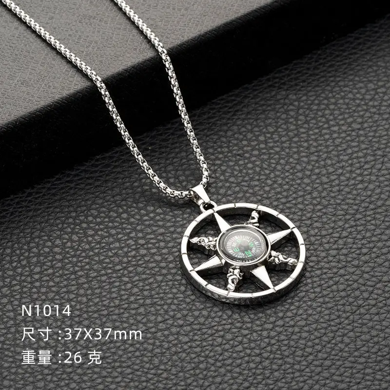 Hip-Hop Six-Pointed Star Titanium Steel Necklace for Men Women - Image 9