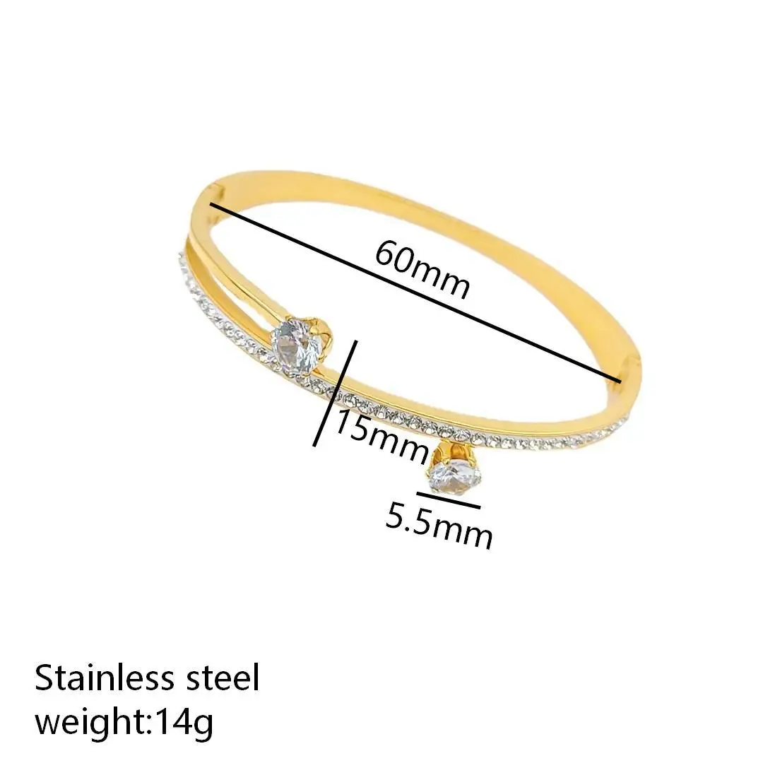 Titanium Bracelet with Diamond Set for Women - Image 31