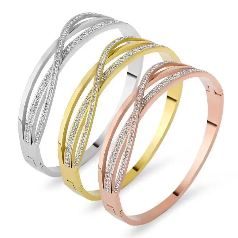 Titanium Bracelet with Diamond Set for Women - Image 14