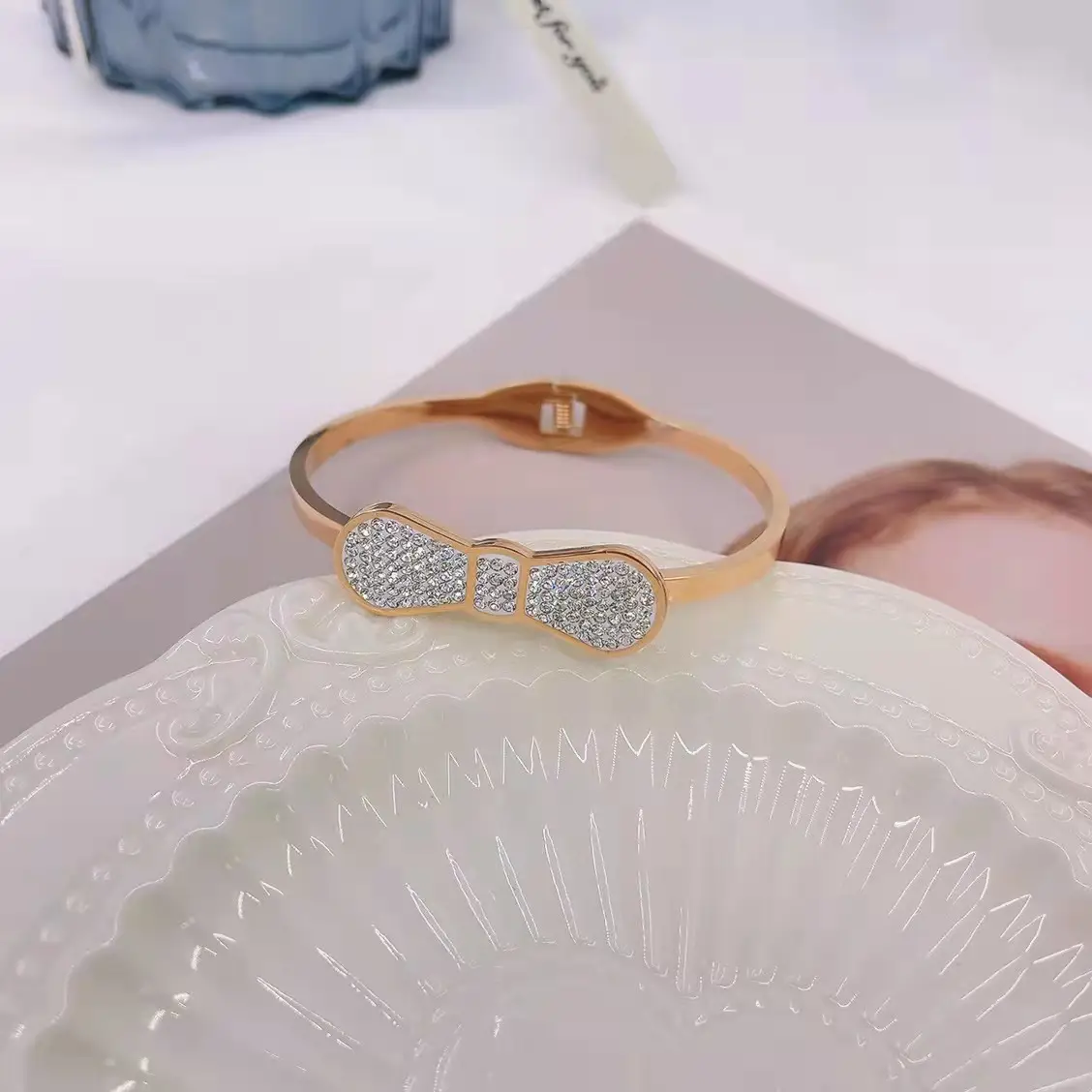 Titanium Bracelet with Diamond Set for Women - Image 19