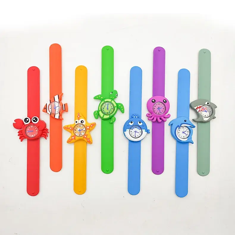 Blue Cartoon Pop Watch for Kids Silicone Marine Animal Gift - Image 9