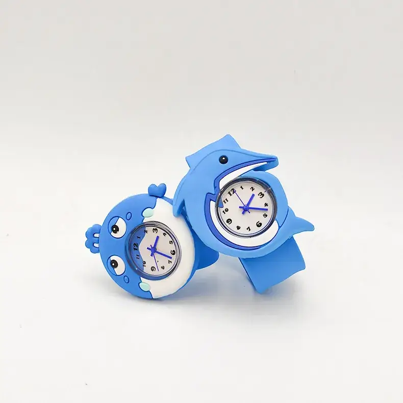 Blue Cartoon Pop Watch for Kids Silicone Marine Animal Gift - Image 11