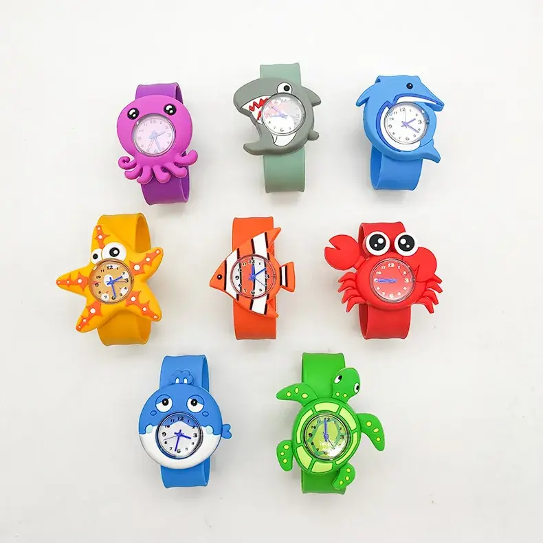 Blue Cartoon Pop Watch for Kids Silicone Marine Animal Gift - Image 12