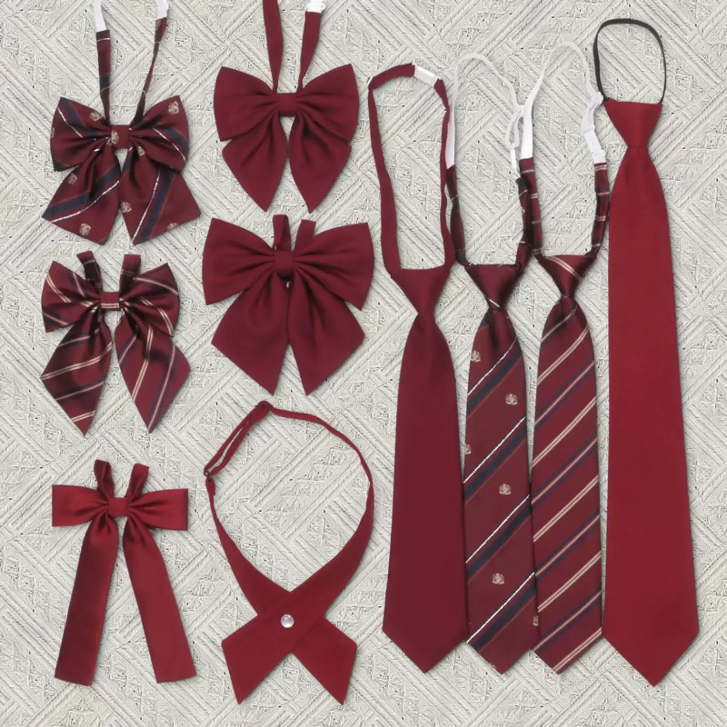 Women's Wine Red Bow Tie Photo Graduation Set — feature 1