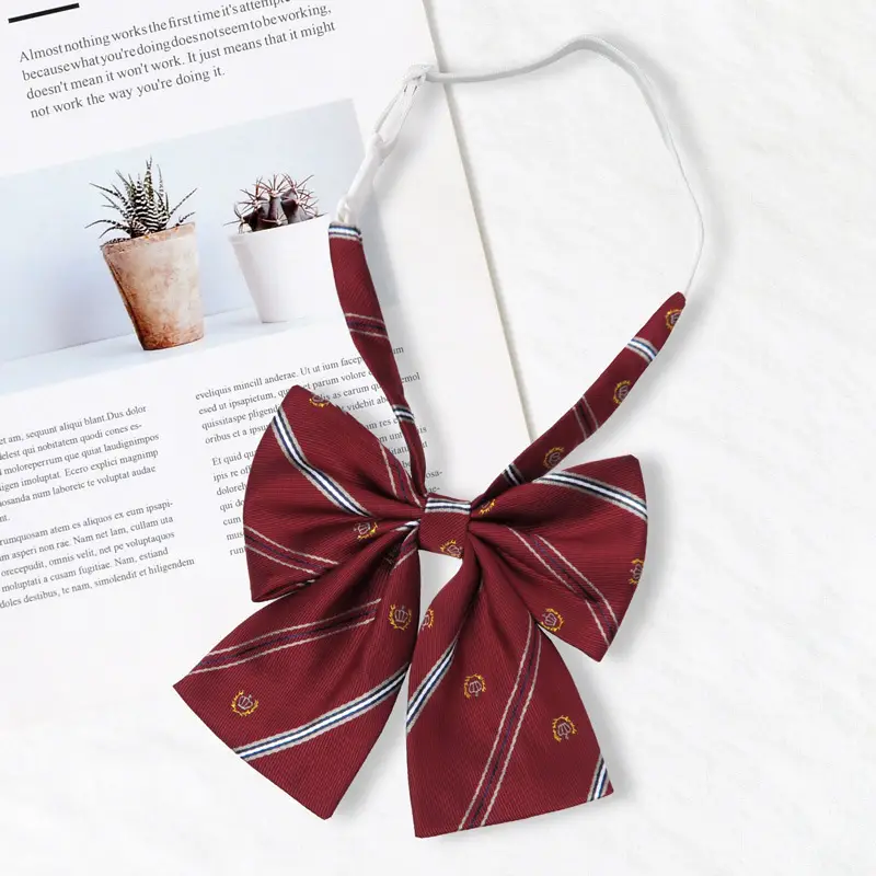 Women's Wine Red Bow Tie Photo Graduation Set - Image 11