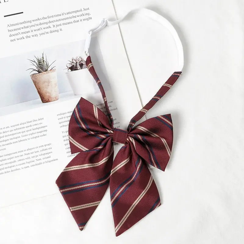 Women's Wine Red Bow Tie Photo Graduation Set - Image 2