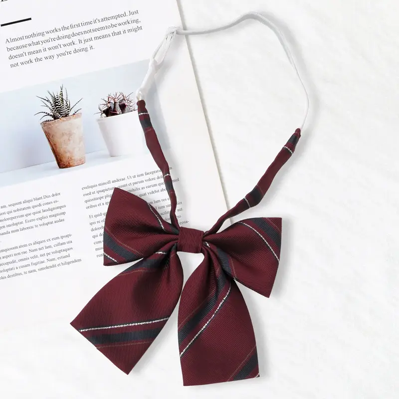 Women's Wine Red Bow Tie Photo Graduation Set - Image 4