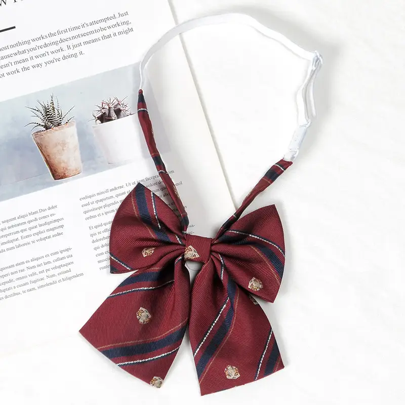 Women's Wine Red Bow Tie Photo Graduation Set - Image 5