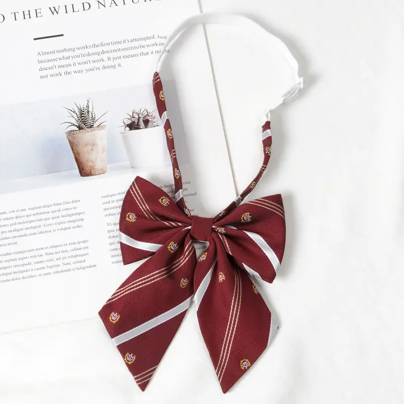 Women's Wine Red Bow Tie Photo Graduation Set - Image 6