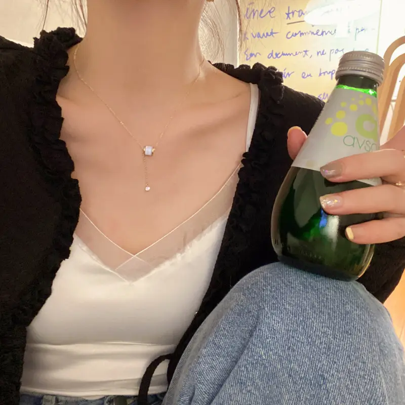 Gold Plated Clavicle Necklace for Women Summer Light Luxury