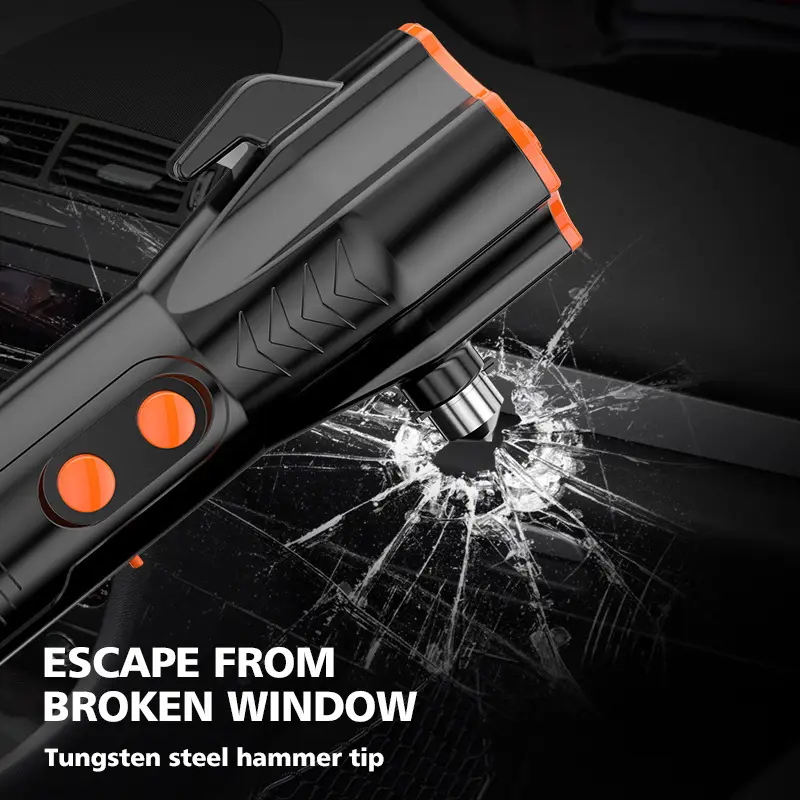 Tungsten Hammer Flashlight for Car Windows & Fire Rescue - Image 5