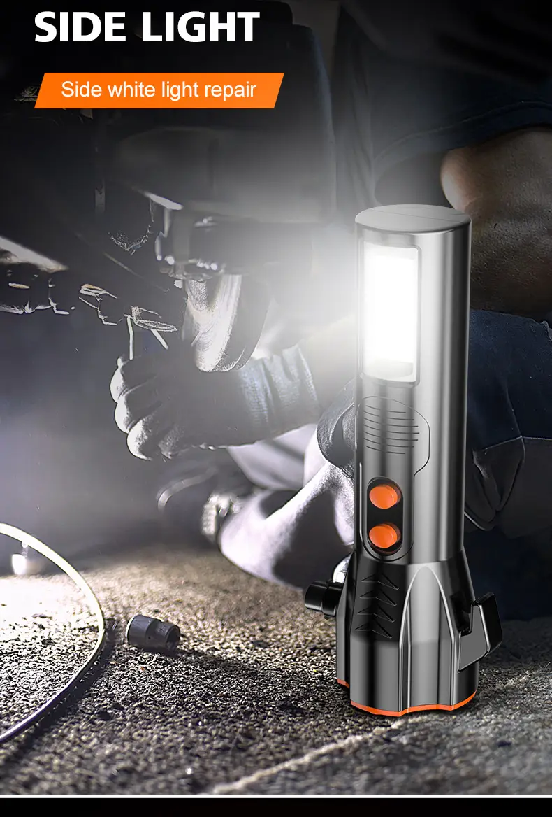 Tungsten Hammer Flashlight for Car Windows & Fire Rescue — feature 7