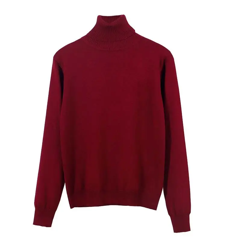 Women's White Knit Sweatshirt High Collar Slim Fit - Image 6