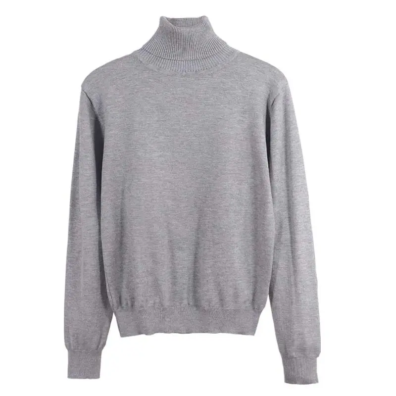 Women's White Knit Sweatshirt High Collar Slim Fit - Image 9